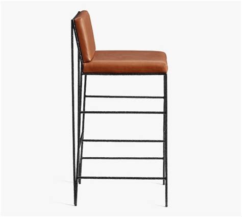 pottery barn leather stool|Rockwell Leather Stool 